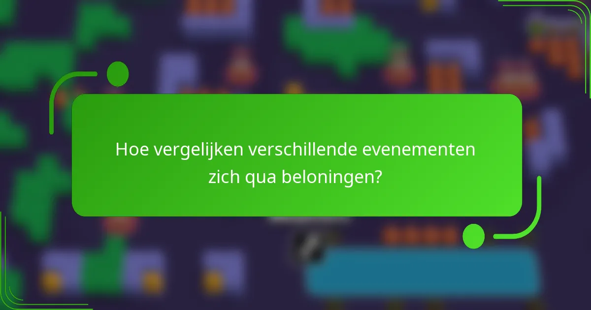 Hoe vergelijken verschillende evenementen zich qua beloningen?