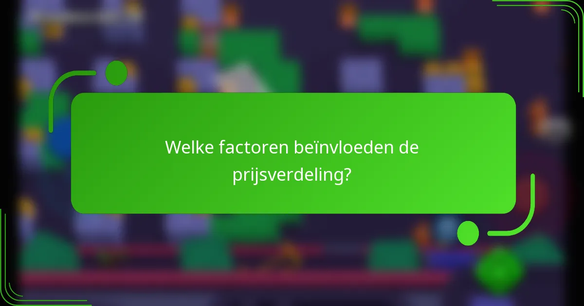 Welke factoren beïnvloeden de prijsverdeling?